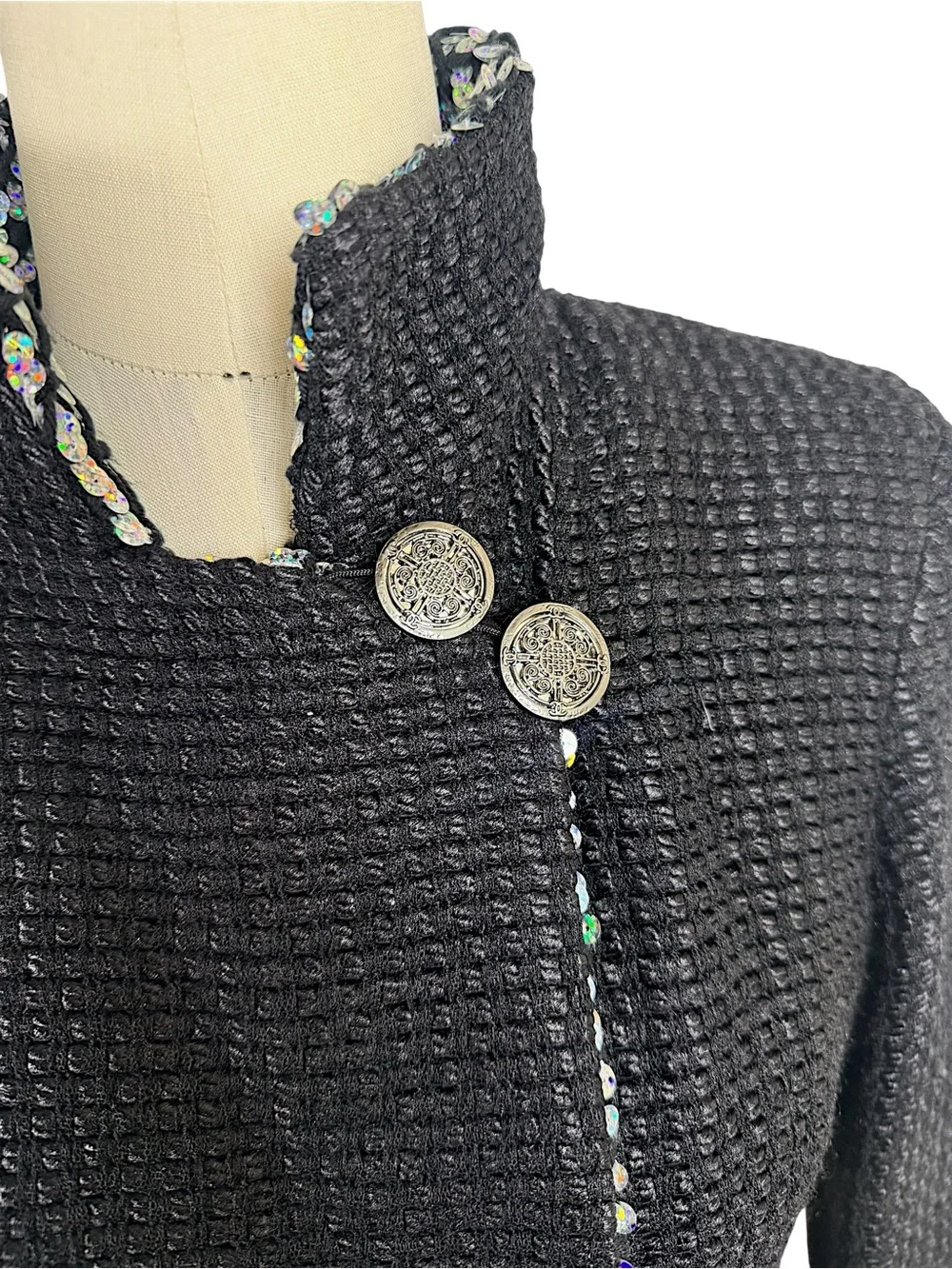 Chanel 10A Black Sequin Trim Jacket | Karl Lagerfeld